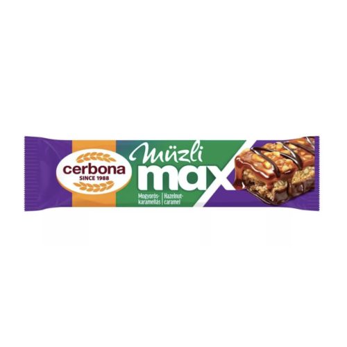 Cerbona Müzli Max mogyoró-karamell müzliszelet 30 g